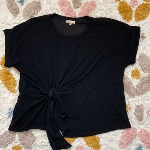 Plus size 1x black tie waist box tee